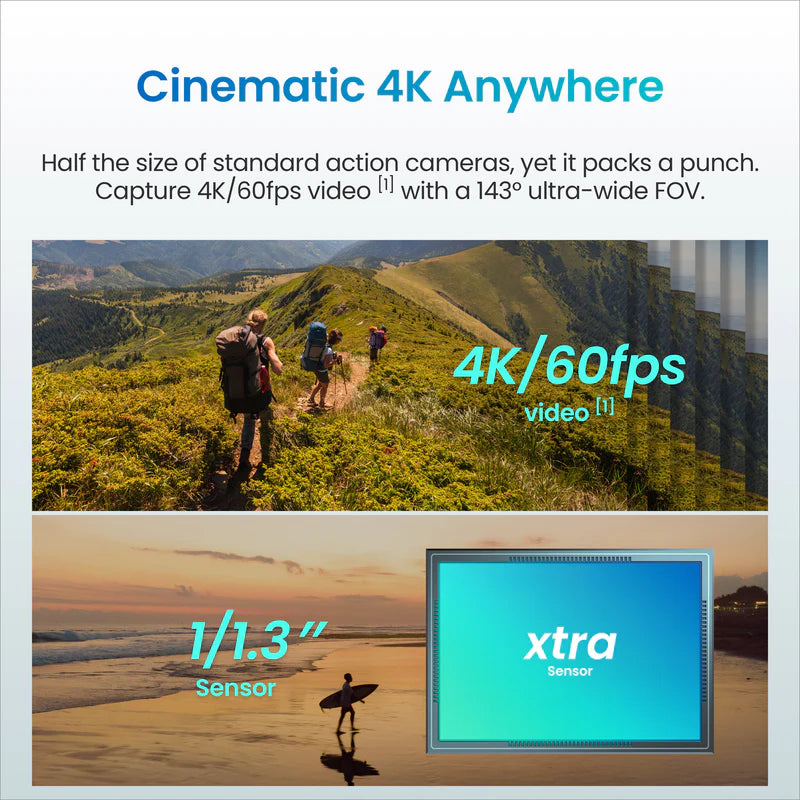 Xtra Atto: 1/1.3″ Sensor, 220-Min Battery & 4K/60fps Vlog Cam