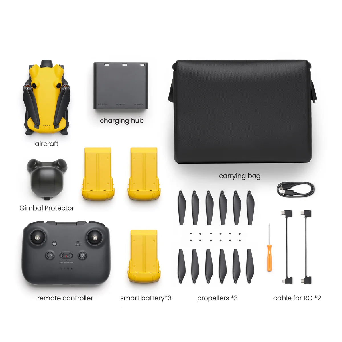 SKYROVER X1 Drone Combo (Yellow)