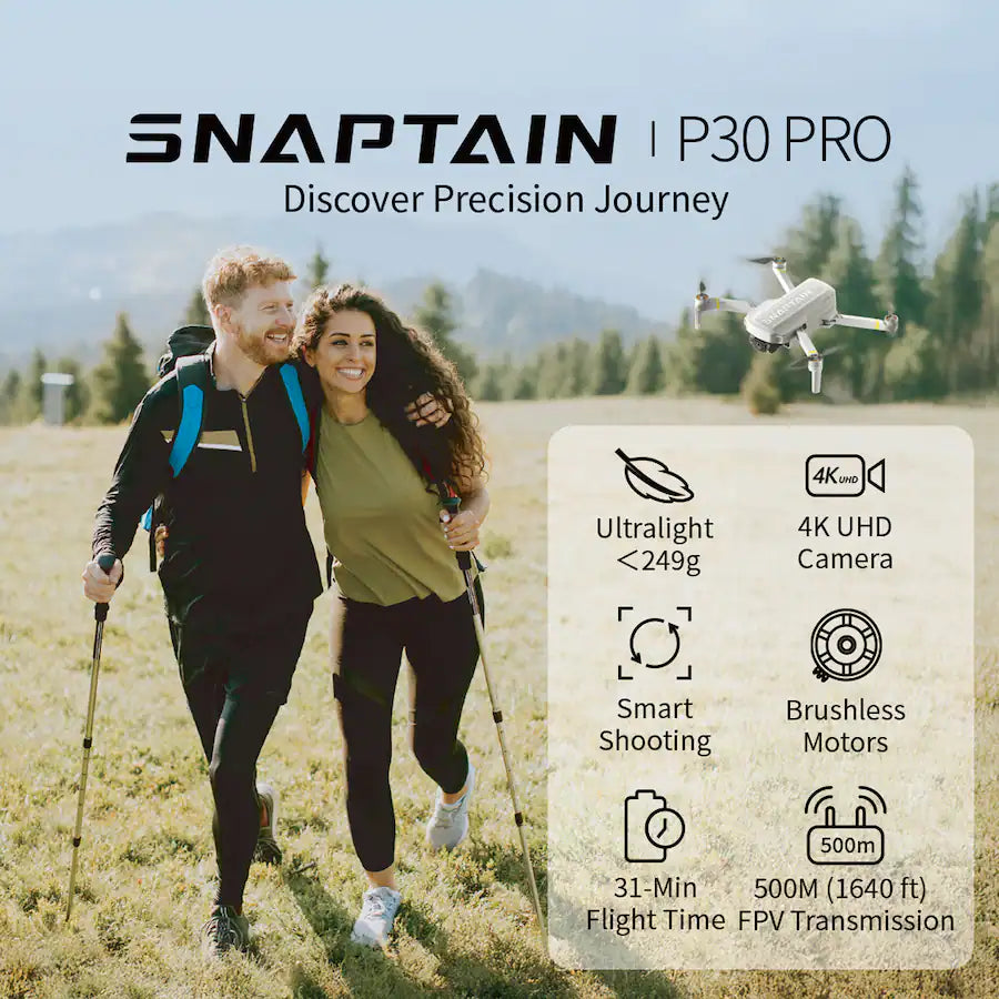 Snaptain P30 Pro 4K Camera GPS Drone and Remote Controller - Gray